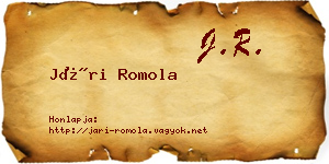 Jári Romola névjegykártya